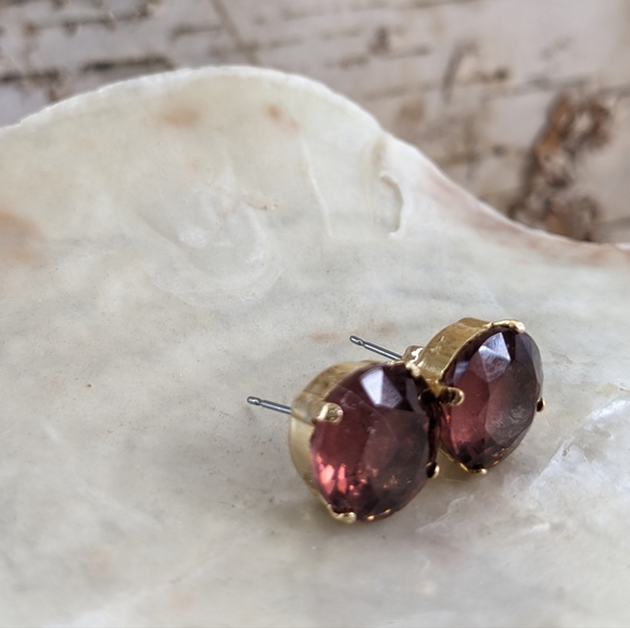 Beautiful 16 TW Carats Simulated Padparadascha In 18K Gold Plated Stud Earrings - Picture 3 of 5